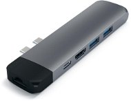 Satechi Aluminium Type-C PRO Hub (HDMI 4K, PassThroughCharging, 1× USB3.0, 1× SD, Ethernet) – Space - Replikátor portov