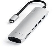 Satechi Aluminium Type-C Slim Multiport (1× HDMI 4K, 2× USB-A,1× SD, 1× Ethernet) – Silver - Replikátor portov