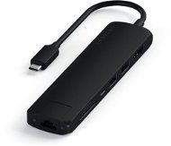 Satechi Aluminium Type-C Slim Multiport (1× HDMI 4K, 2× USB-A, 1× SD, 1× Ethernet) – Black - Replikátor portov