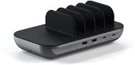 Satechi Dock 5 Multi Device Charging Station (2 x USB-C PD 20 W, 2 x USB-A 12 W, Wireless) - Space Grey - Netzladegerät