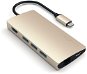 Satechi Aluminium Type-C Multi-Port Adapter (HDMI 4K,3x USB 3.0,MicroSD,Ethernet V2) - Gold - Port-Replikator