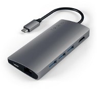 Satechi Aluminum Type-C Multi-Port Adapter (HDMI 4K, 3x USB 3.0, MicroSD, Ethernet V2) - Space Grey - Port Replicator