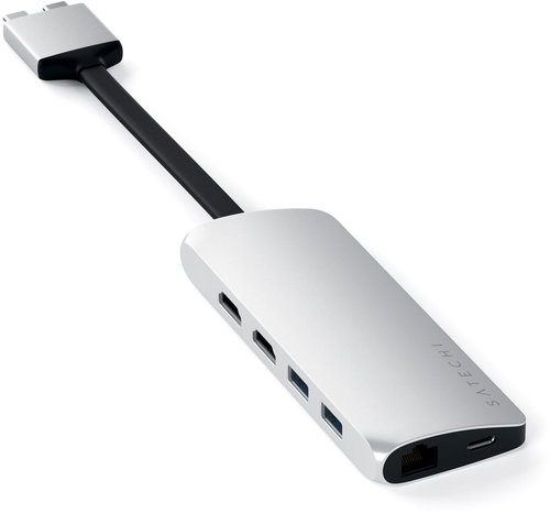 Satechi Type-C Dual Multimedia Adapter - Silver - Docking Station - Main image