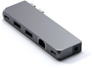 Satechi Aluminium - Hub Mini (1x USB4 96W, 1x HDMI 6 K 60 Hz, 2 x USB-A 3.0, 1x Ethernet, 1x USB-C, 1x Au) - Port replikátor