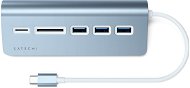 Satechi Aluminium Type-C USB Hub (3× USB 3.0, MicroSD) – Blue - Replikátor portov