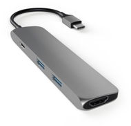 Satechi Aluminum SLIM Type-C MultiPort Adapter (HDMI 4K,PassThroughCharging,2x USB 3.0) - Space Grey - Replikátor portů