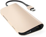 Satechi Aluminium Type-C Multi-Port Adaptér (HDMI 4K, 3× USB 3.0, MicroSD, Ethernet) – Gold - Replikátor portov