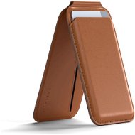 Satechi Vegan-Leather Magnetic Wallet Stand Brown - MagSafe tárca
