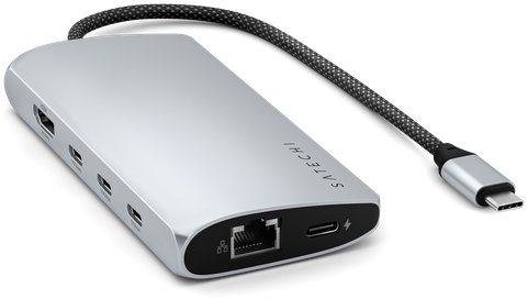 Satechi USB-C MultiPort adapter 8K Ethernet V3 - Ezüst - Dokkoló állomás - Fő fotó