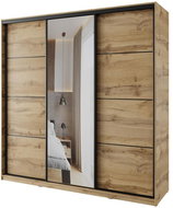 Cheapest furniture - NEJBY BARNABA 200 cm with sliding doors, oak wotan - Wardrobe