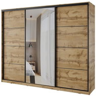 Cheapest furniture - NEJBY BARNABA 250 cm with sliding doors, oak wotan - Wardrobe