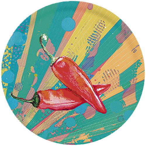 Saturnia Pop Pizza plate 33 cm, 4 different decors - Plate - Main image