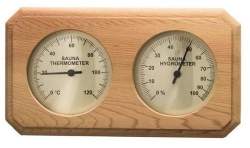 SENTIOTEC Sauna thermometer with hygrometer, cedar - Sauna Thermometer - Main image