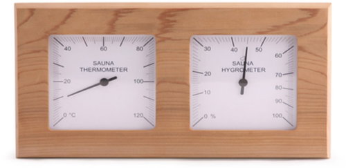 SENTIOTEC Sauna thermometer with hygrometer, cedar - Sauna Thermometer - Main image