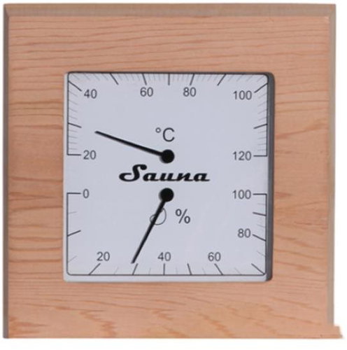 SENTIOTEC Sauna thermometer with hygrometer, cedar - Sauna Thermometer - Main image