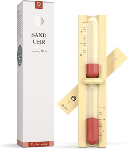 SOTRA Hourglass for sauna 15 min, red sand - Sauna Hourglass - Main image