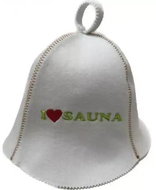 NATUR Sauna cap White + green lettering, felt - Sauna Hat