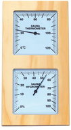 StoneForest Oy Teploměr s vlhkoměrem, borovice, vertikální, bílý ciferník - Teploměr do sauny
