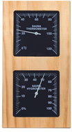 StoneForest Oy Teploměr s vlhkoměrem, borovice, vertikální, černý ciferník - Teploměr do sauny