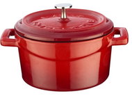 LAVA METAL Cast Iron Mini Pot Round 10cm - Red/White - Pot