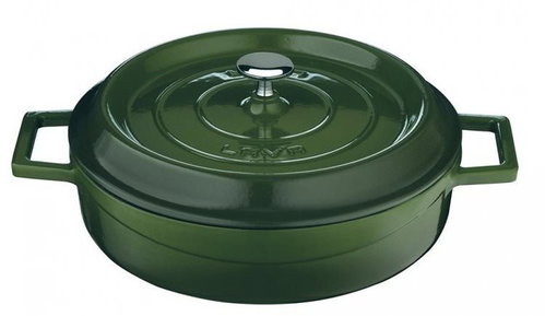 LAVA METAL Cast Iron Pot, Low Round, 32cm - Green - Pot - Main image