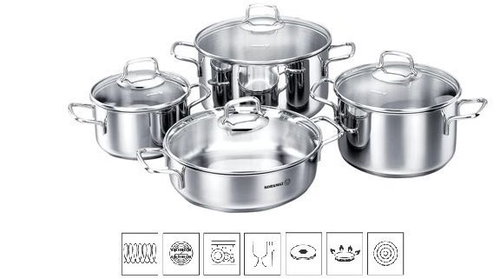 Korkmaz Perla - set of stainless steel pots - Kitchenware Set - Main image