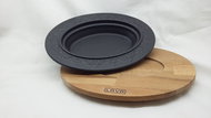 LAVA METAL Cast Iron Decorative Bowl, Oval 21x16cm with Wooden Base - Bowl