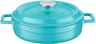 LAVA METAL Cast Iron Pot, Low, Round 24cm - Turquoise - Pot