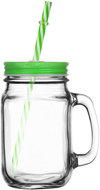 GLASMARK Glass with lid and straw 400ml - green - Glass