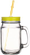 GLASMARK Glass with lid and straw 400ml - yellow - Glass