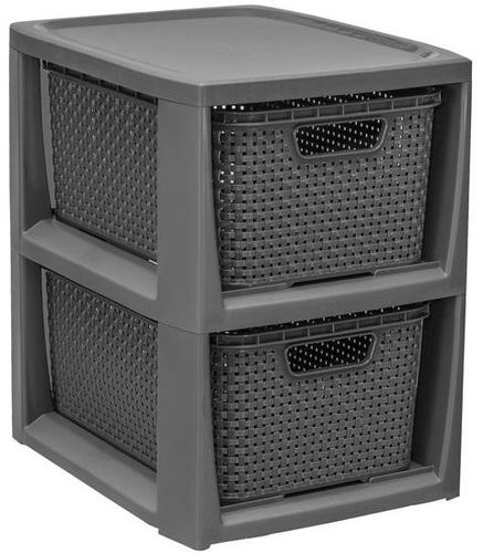 Branq Komoda Rattan - 2 košíky antracit - Úložný box - Hlavní obrázek