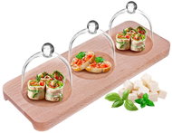 GLASMARK Glass Lid 3 pcs with Wooden Board - Tray