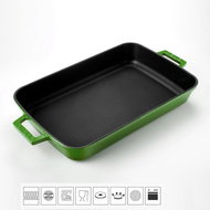 LAVA METAL Cast Iron Baking Pan 22x30cm - Green - Roasting Pan