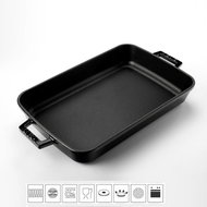 LAVA METAL Cast Iron Baking Pan 22x30cm - Black - Roasting Pan
