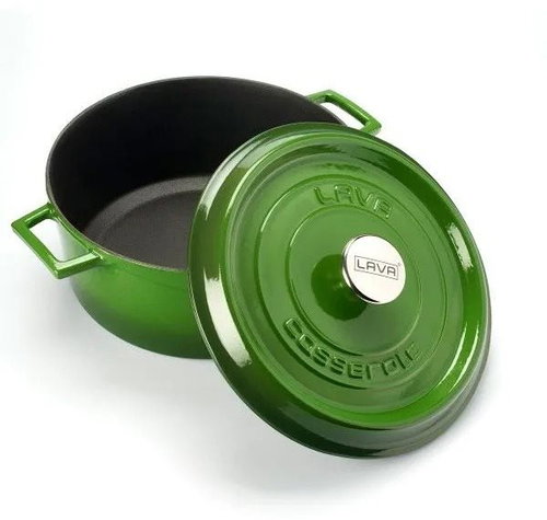 LAVA METAL Cast Iron Round Pot 16cm - Green - Pot - Main image