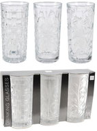 KOOPMAN Set of Atmosfera Patterned Glasses 380ml 3pcs - Glass