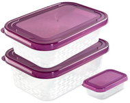 BRANQ Sada dóz na potraviny Ori purple, 3 ks, obdélníkové - Food Container Set