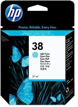 HP 38 Light Cyan Pigment Original Ink Cartridge (C9418A) Main image HP 38 Light Cyan Pigment Original Ink Cartridge (C9418A) - Cartridge - Main image