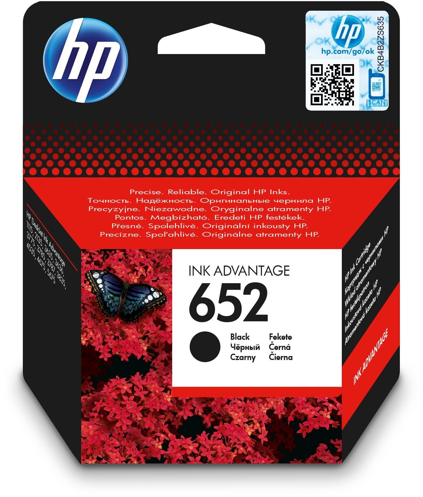 HP F6V25AE 652 sz. fekete