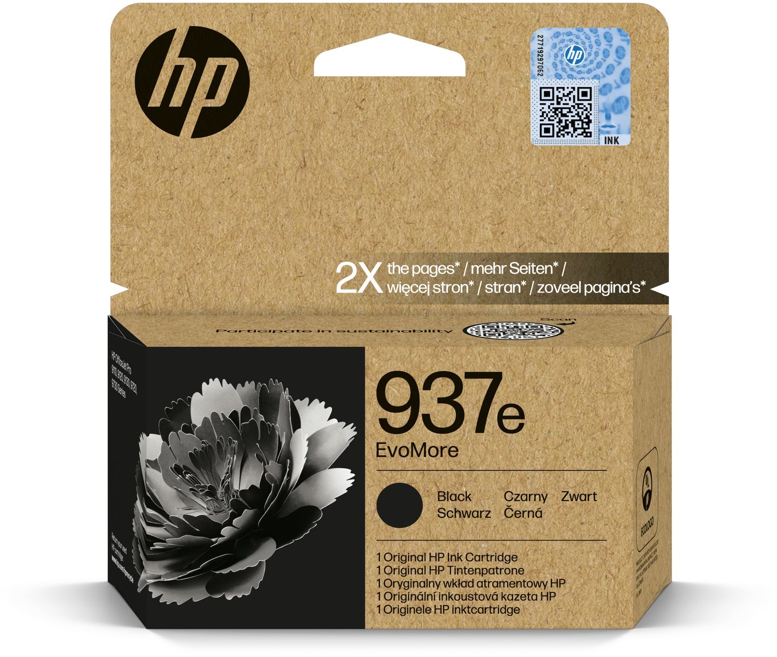 HP 4S6W9NE 937 XL EvoMore - fekete