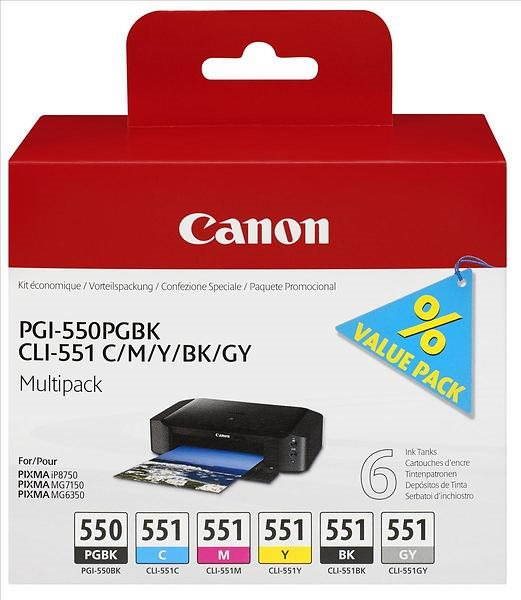 Canon PGI-550/CLI-551 PGBK/C/M/Y/BK/GY Multi Pack