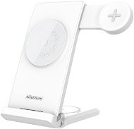 Töltőállvány Nillkin PowerTrio 3 az 1-ben MagSafe vezeték nélküli töltő Samsung Watch-hoz White - Nabíjecí stojánek