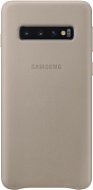 Samsung Galaxy S10 Leather Cover, szürke - Telefon tok