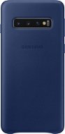 Samsung Galaxy S10 Leather Cover Navy Blue - Phone Cover