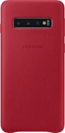 Samsung Galaxy S10 Leather Cover Red - Phone Cover