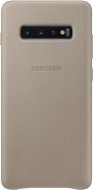 Samsung Galaxy S10+ Leather Cover Grey - Phone Cover
