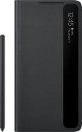 Samsung Galaxy S21 Ultra fekete Clear View flip tok + S Pen - Mobiltelefon tok