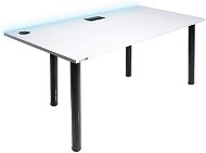 SYBERDESK 139 × 68 cm, LED, USB Port, biely - Herný stôl