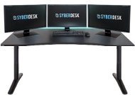SYBERDESK ELITE XXL - 170 cm x 76 cm x 76 cm -75 cm - LED - Kabelorganisationssystem - Ambilight - schwarz - Spieltisch