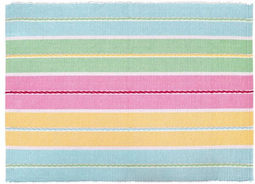 SCANquilt RIB Tányéralátét, pasztellszínű csíkok, 33×45 cm - Tányéralátét - Fő fotó